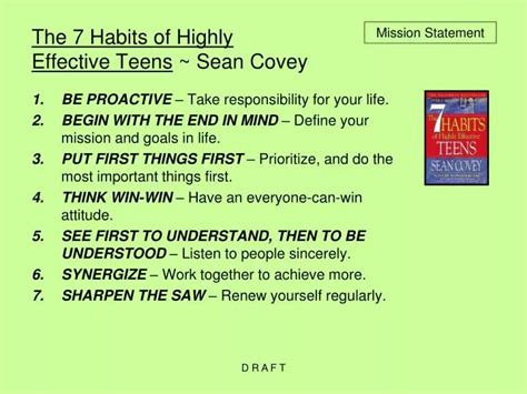 Ppt The 7 Habits Of Highly Effective Teens ~ Sean Covey Powerpoint Presentation Id 4162185