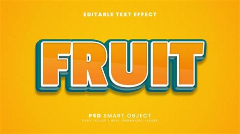 Efecto De Texto Editable De Frutas Estilo D Archivo Psd Premium