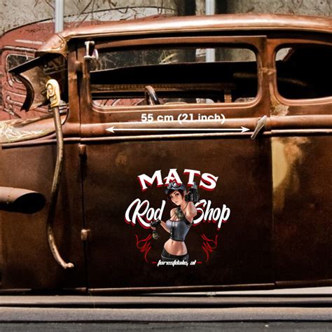 Grenade Girl Pinstriping Hot Rod Garage Vinyl Sticker Dingmun