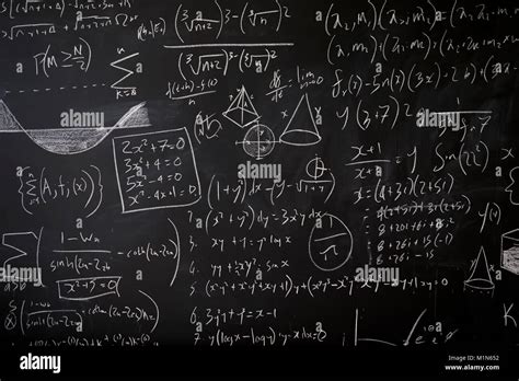 Complex Math Equation On Chalkboard