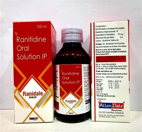 Ranidale Ranitidine Oral Solution Ip Prescription Dose Strength 75mg