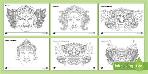 The Indonesian Ramayana Colouring Pages Profesor Hizo