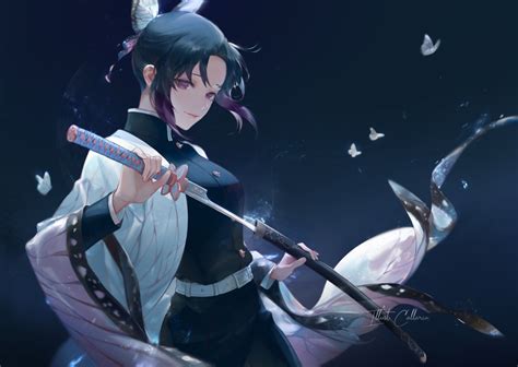 Shinobu Kochou HD Wallpaper - Demon Slayer by Callarin