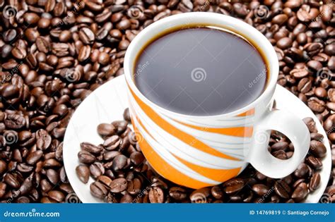 Coffee Cup And Beans Stock Image Image Of Black Aroma