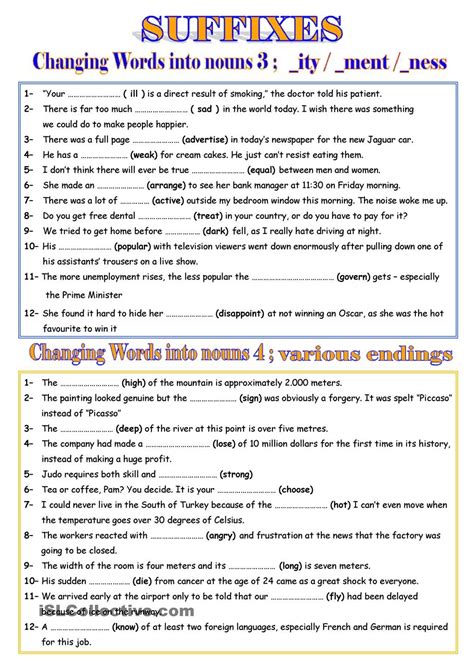 Word Formation Worksheet Word Formation Worksheet Worksheets