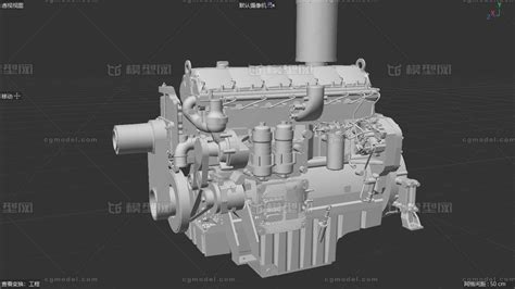 Mtu柴油发动机 柴油机模型 电机部件模型库 Cinema 4dc4d模型下载 Cg模型网