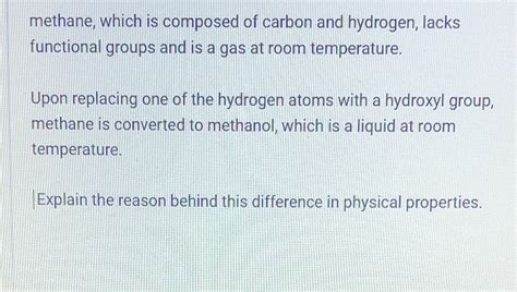 Solved Methan Methane Which Is Composed Of Carbon And Hydrogen