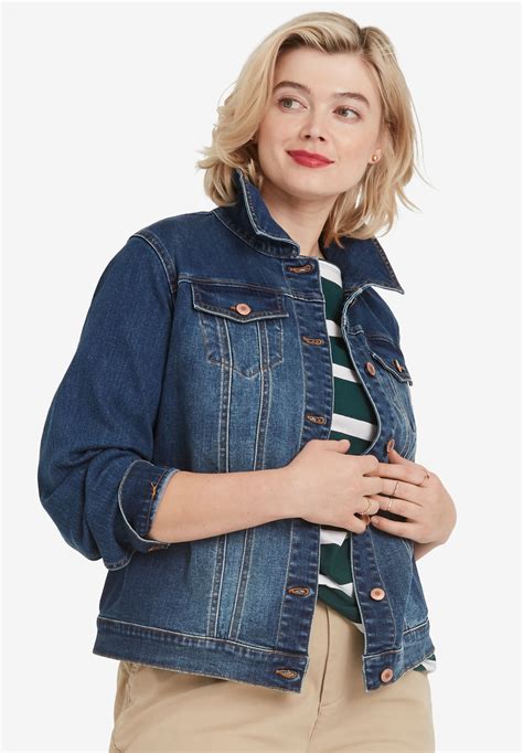 Classic Denim Jacket For Wardrobe Essentials Medium Stonewash Ellos