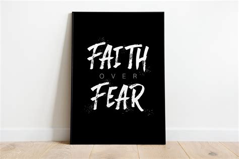 Faith Over Fear Christian Wall Art Inspirational Poster Etsy