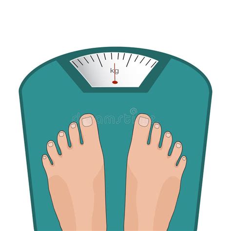 Vector Feet On The Scale Concept Of Weight Loss Stock Illustration