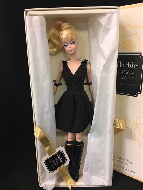 Lot Silkstone Barbie Fashion Model Classic Black Dress Of The Gold