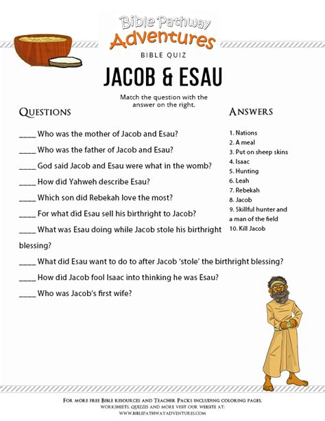 Jacob And Esau Worksheet