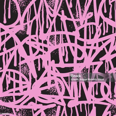 Pink Graffiti Freestyle Art Spraypaint Background Stock Illustration ...