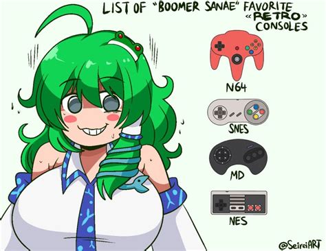 Rule 34 1girls Ahoge Aqua Eyes Artist Name Big Breasts Boomer Sanae Breasts Clothed Female