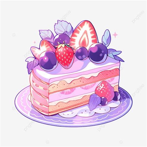 Pastel De Fresa Ilustraci N P Rpura Claro Png Yama Postre Pastel