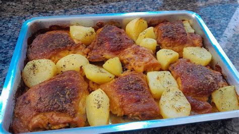 Frango Assado Com Batatas Na Maionese Youtube