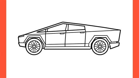 How To Draw A Tesla Cybertruck Easy Drawing Tesla Suv Step By