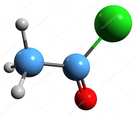 Imagen 3D de la fórmula esquelética del cloruro de acetilo estructura