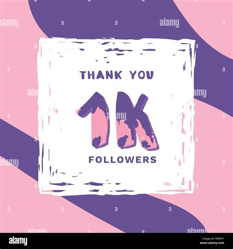 K Followers Thank You Square Banner With Frame And Wavy Background