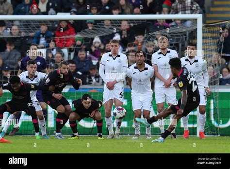 Swansea City X Burnley - Swansea, UK. 02nd Jan, 2023. Ian Maatsen of Burnley (29) scores his ...