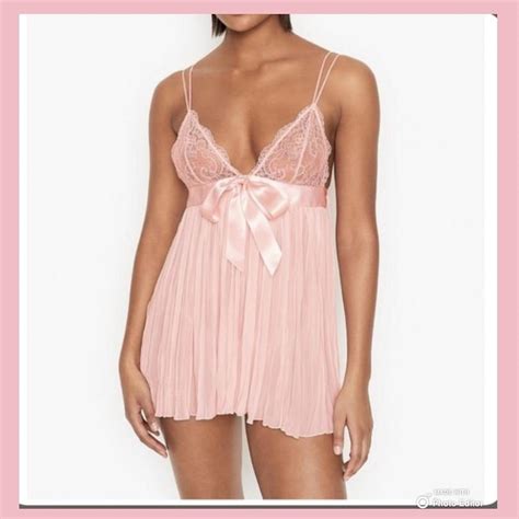 Victorias Secret Womens Pink Nightwear Depop