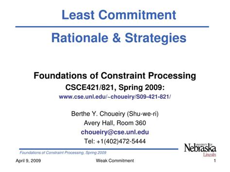 PPT Foundations Of Constraint Processing CSCE421 821 Spring 2009