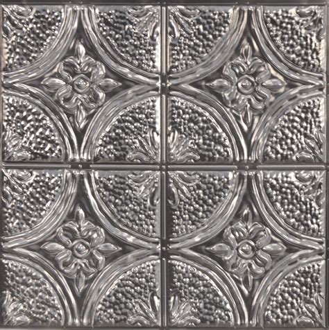 Inhome Camden Antique Silver Faux Tin Peel And Stick Backsplash Tiles