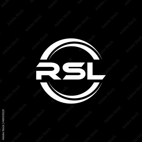 rsl letter logo design  black background  illustrator vector