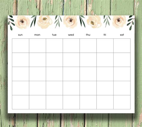 Plantilla Calendario En Blanco Para Imprimir Image To U