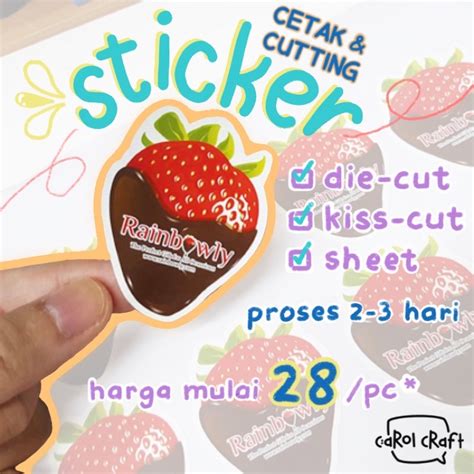 Jual CUSTOM Cetak Cutting Sticker Sticker Kemasan Packaging Vinyl