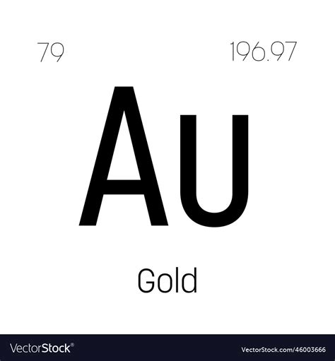 Gold au periodic table element Royalty Free Vector Image