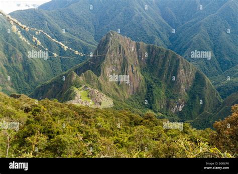 Aerial View Of Machu Picchu Ruins From Machu Picchu Mountain Peru