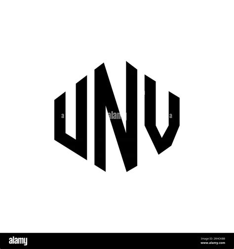 UNV letter logo design with polygon shape. UNV polygon and cube shape logo design. UNV hexagon ...