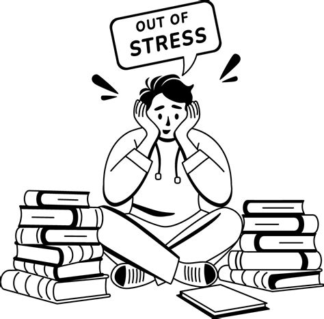 A glyph illustration of sad person taking too much stress 56687706