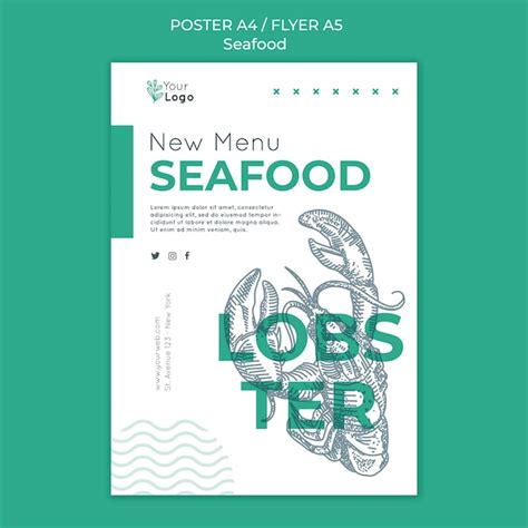 Free Psd Seafood Concept Poster Template