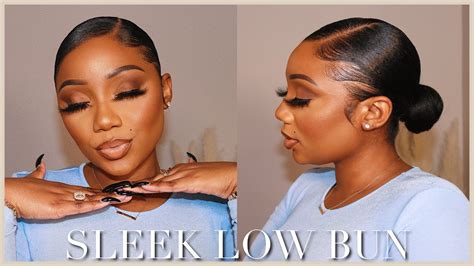 My Updated Sleek Low Bun Routine W Side Part Relaxed Hair Tamara