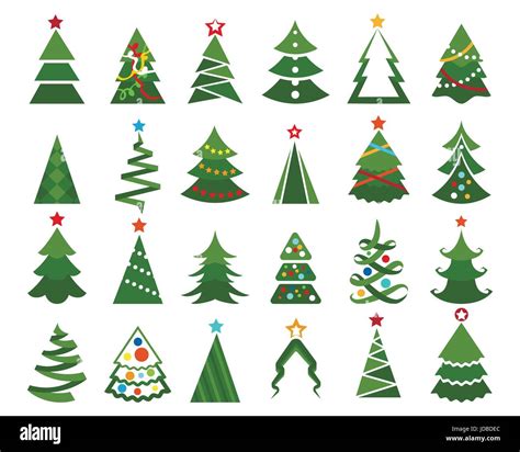 Rbol De Navidad Vector Set Ilustraci N En Color De Dibujos Animados