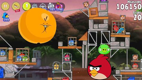 Angry Birds Rio Gameplay Walkthrough Part 43 AIRFIELD CHASE Red