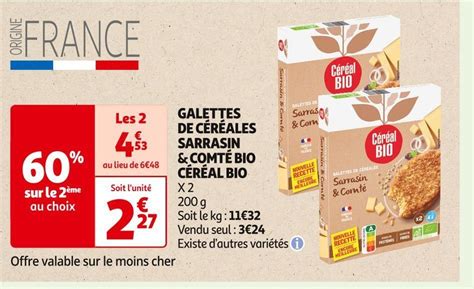 Promo C R Al Bio Galettes De C R Ales Sarrasin Comt Bio Chez Auchan