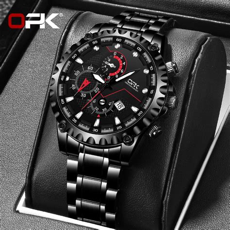 Opk Watch For Men Waterproof Original Calendar Luminous Chronograph