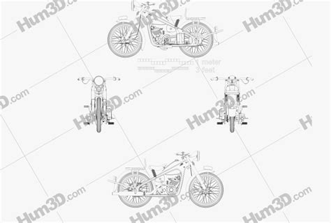 Honda Dream Type D 1951 Planta Hum3d