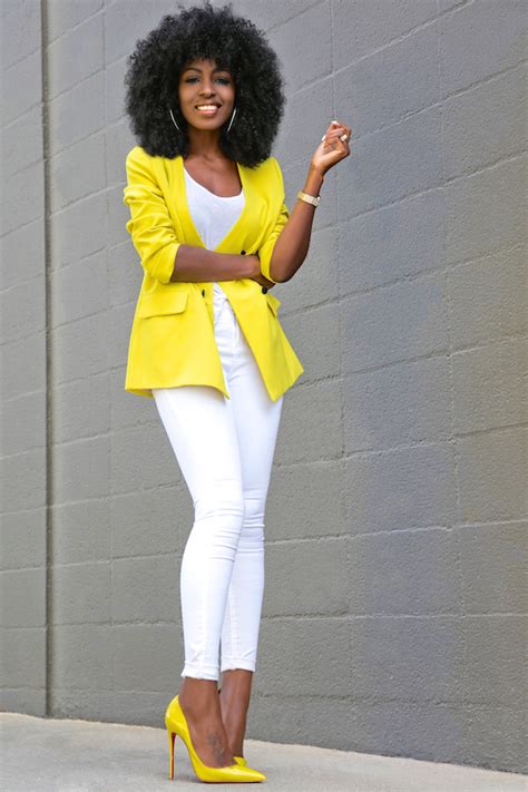 Vintage Yellow Blazer + White Tank + White Jeans | Style Pantry ...