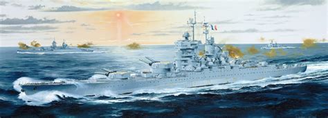 French Navy Battleship Jean Bart 1955