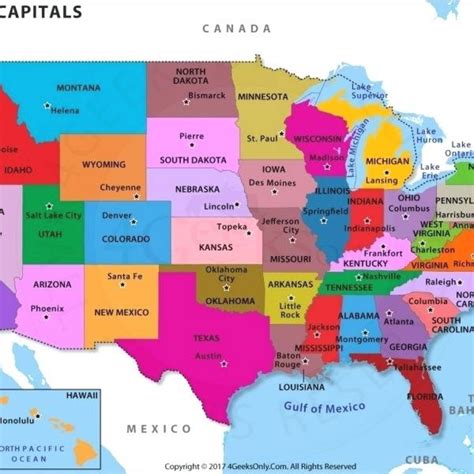 Us Map With States Capitals And Abbreviations Abbreviation How Many ...