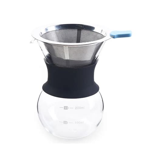 Large Capacity Glass Kettle And Reusable Stainless Steel Filter Set