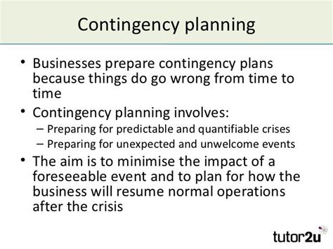 Contingency Plan Example How To Plan Contingency Plan Business