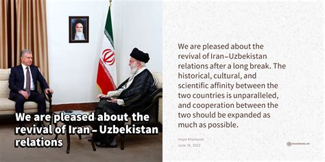 We Are Pleased About The Revival Of Iran Uzbekistan Relations Khameneiir