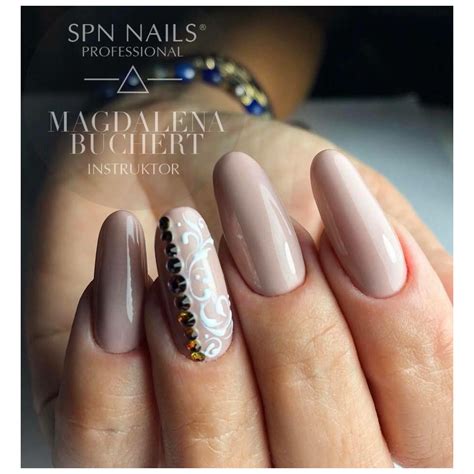 Lakier Hybrydowy Nude Z Brokatem Cocoa Bling Spn Nails