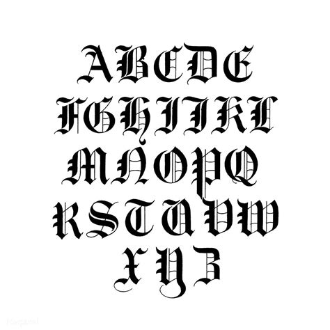 Old English calligraphy fonts from Draughtsman's Alphabets by Hermann Esser (1845–1908). Digital ...