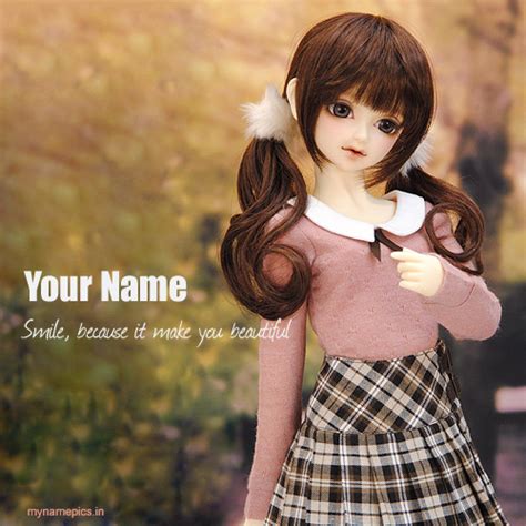 Write your name on cute stylish doll picture